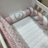 Enxoval de Berço Personalizado 08 Peças Mali Baby Rose e Branco 3765