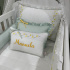 Enxoval de Berço Personalizado 08 Peças Margaridas 200 Fios 4512