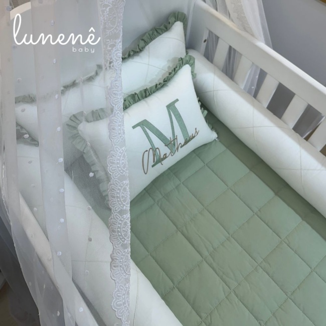 Enxoval de Berço Personalizado 08 Peças Meu Bebê 4609