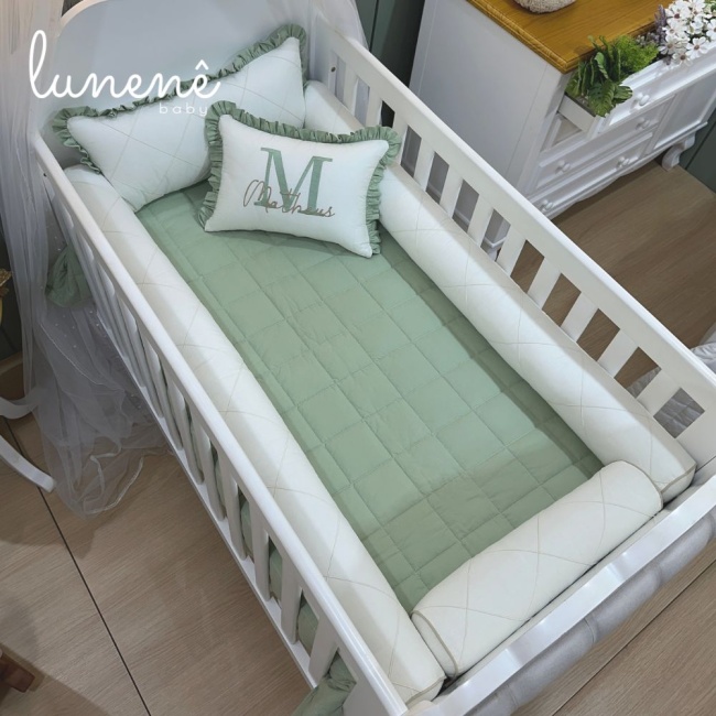 Enxoval de Berço Personalizado 08 Peças Meu Bebê 4609