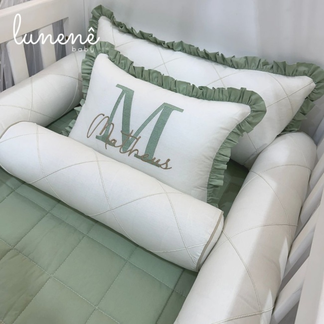 Enxoval de Berço Personalizado 08 Peças Meu Bebê 4609
