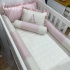 Kit Berço 100% Algodão 200 Fios Personalizado 08 Peças Meu Bebê Percal Linho e Rose 4634
