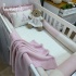 Kit Berço 100% Algodão 200 Fios Personalizado 08 Peças Meu Bebê Percal Linho e Rose 4634