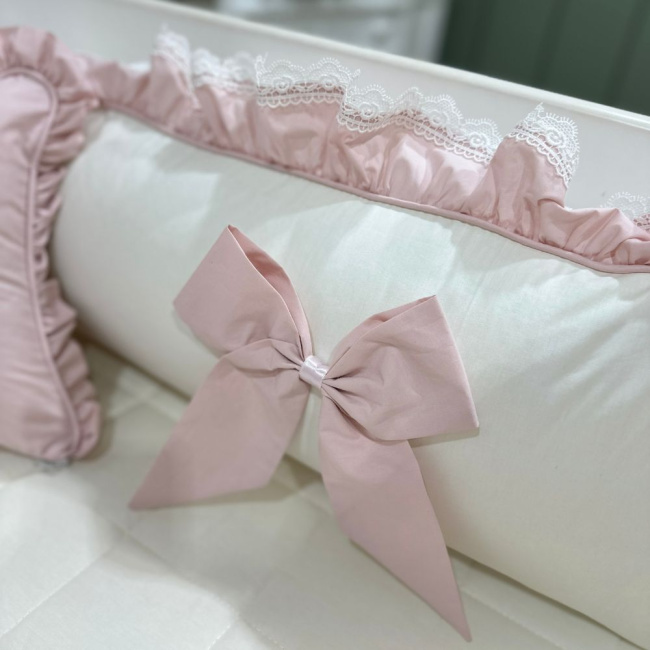 Enxoval de Berço Personalizado 08 Peças Meus Amores Ursa Fofura Rosê 200 Fios