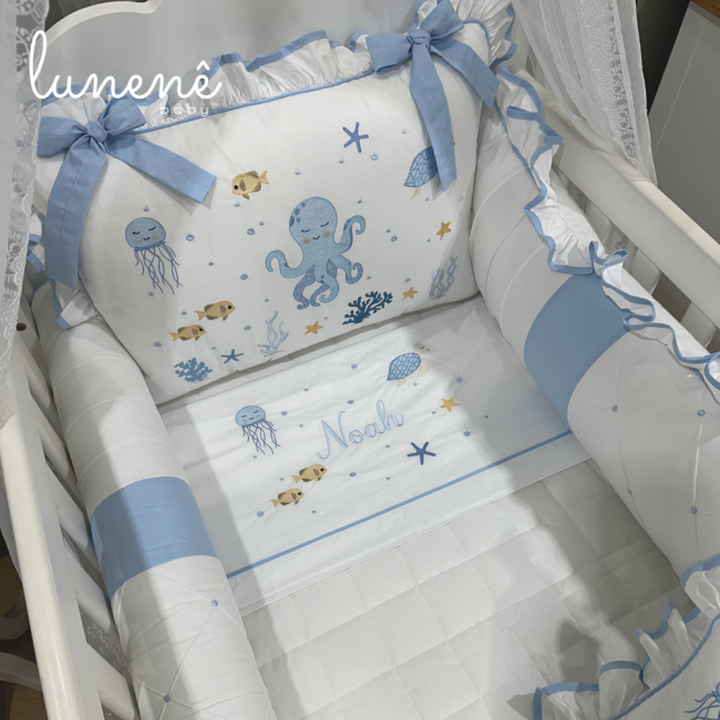 Enxoval de Berço Personalizado 08 Peças Personale Baby 200 Fios 4553