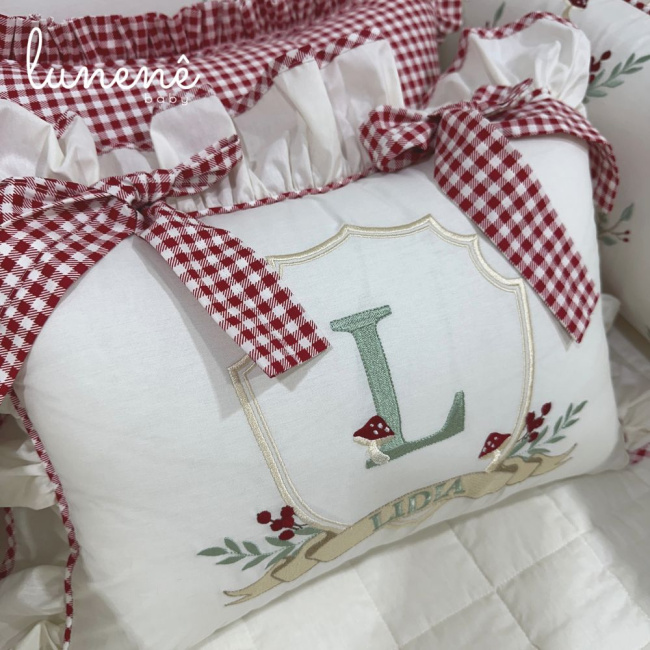 Enxoval de Berço Personalizado 08 Peças Personale Baby Cogumelo 200 Fios 4555