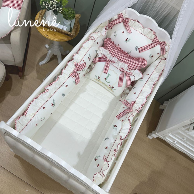 Enxoval de Berço Personalizado 08 Peças Personale Baby Cogumelo 200 Fios 4555