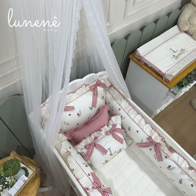 Enxoval de Berço Personalizado 08 Peças Personale Baby Cogumelo 200 Fios 4555