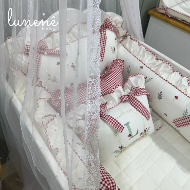 Enxoval de Berço Personalizado 08 Peças Personale Baby Cogumelo 200 Fios 4555