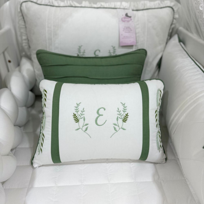 Enxoval de Berço Personalizado 08 Peças Personale Baby Verde Mineral 200 Fios 4342