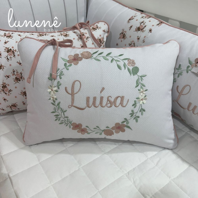 Enxoval de Berço Personalizado 08 Peças Primavera de Flores 140 Fios