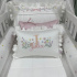 Enxoval de Berço Personalizado 08 Peças Rolos Flores Rose 400 Fios 4517