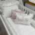 Enxoval de Berço Personalizado 08 Peças Rolos Flores Rose 400 Fios 4517
