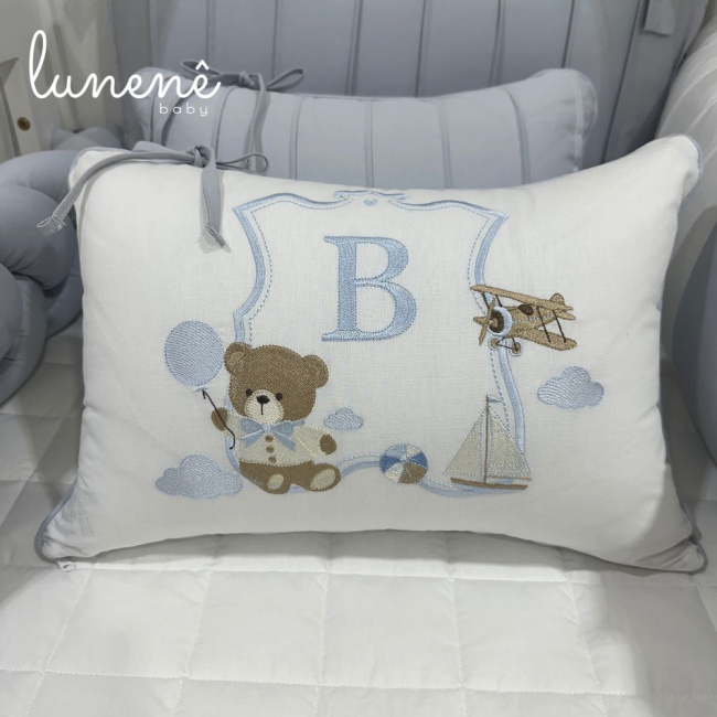 Enxoval de Berço Personalizado 08 Peças Ursinho 140 fios 9005