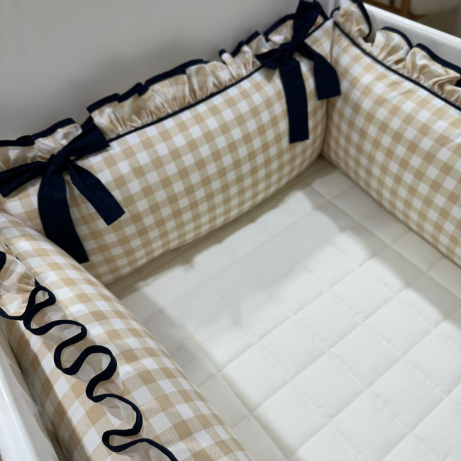 Enxoval de Berço Personalizado 08 Peças Ursinho Rei 200 Fios