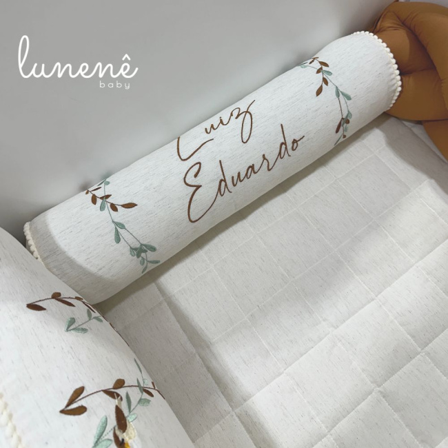 Enxoval de Berço Personalizado 09 Peças Basic Baby Caramelo 200 Fios