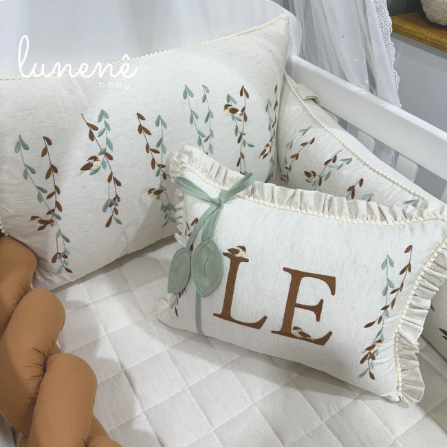 Enxoval de Berço Personalizado 09 Peças Basic Baby Caramelo 200 Fios