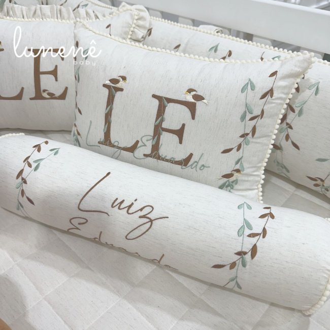 Enxoval de Berço Personalizado 09 Peças Basic Baby Caramelo 200 Fios