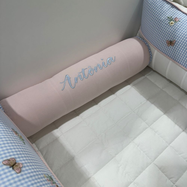 Enxoval de Berço Personalizado 09 Peças Jardim Encantado 200 Fios 4534