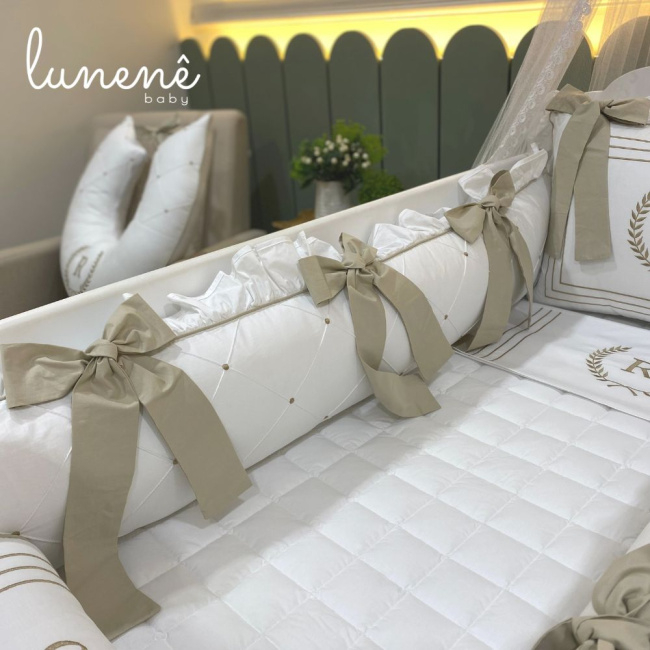 Enxoval de Berço Personalizado 09 Peças Romeu Baby 200 Fios 4548