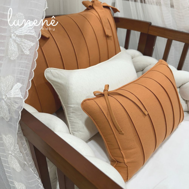 Enxoval de Berço Personalizado Evolutivo 06 Peças Caramelo Baby 200 Fios