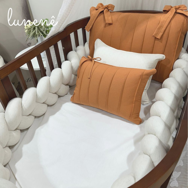 Enxoval de Berço Personalizado Evolutivo 06 Peças Caramelo Baby 200 Fios