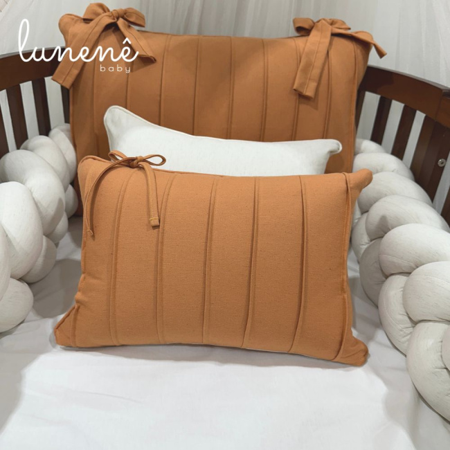 Enxoval de Berço Personalizado Evolutivo 06 Peças Caramelo Baby 200 Fios