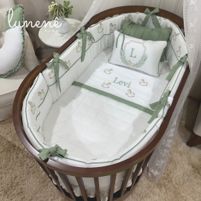 Enxoval de Berço Personalizado Evolutivo 10 Peças Cavalinho 200 Fios 4554