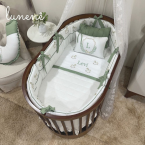 Enxoval de Berço Personalizado Evolutivo 10 Peças Cavalinho 200 Fios 4554