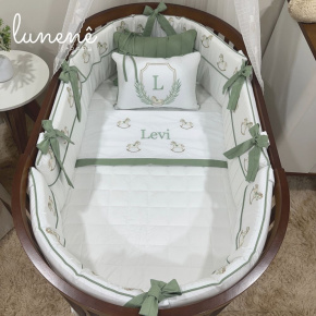 Enxoval de Berço Personalizado Evolutivo 10 Peças Cavalinho 200 Fios 4554