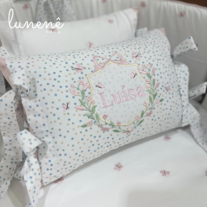 Enxoval de Berço Personalizado Evolutivo 10 Peças Poá Colorido 200 Fios 4546