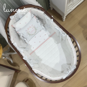 Enxoval de Berço Personalizado Evolutivo 10 Peças Poá Colorido 200 Fios 4546