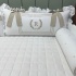 Enxoval de Cama Babá 05 peças com Inicial R 200 Fios 9000