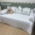 Enxoval de Cama Babá 05 peças com Inicial R 200 Fios 9000