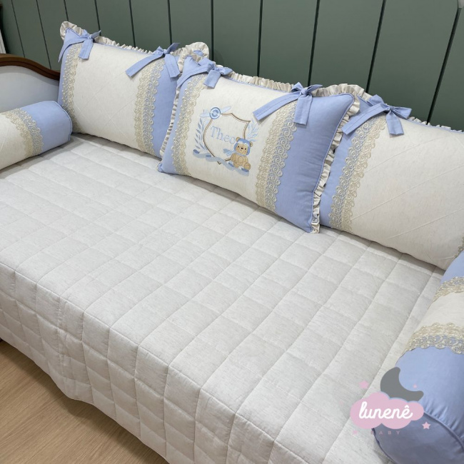 Enxoval de Cama Babá 06 Peças Linho Baby Ursinho 200 Fios 4447