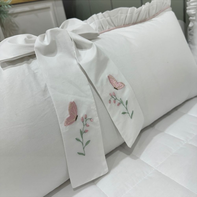 Enxoval de Cama Babá 07 peças Betina Rosê 200 Fios 4522