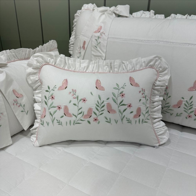 Enxoval de Cama Babá 07 peças Betina Rosê 200 Fios 4522