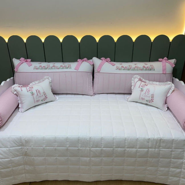 Enxoval de Cama Babá 07 peças Borboletas 200 Fios 4511