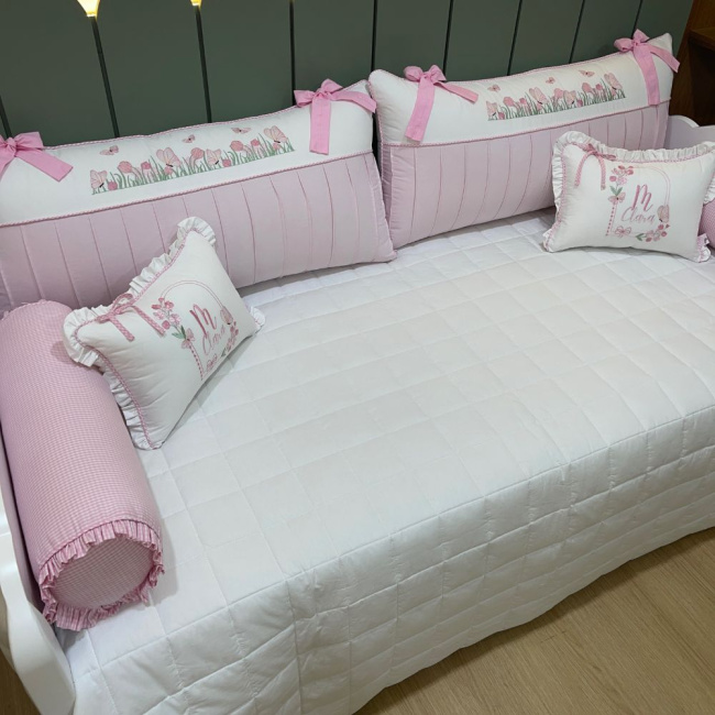Enxoval de Cama Babá 07 peças Borboletas 200 Fios 4511