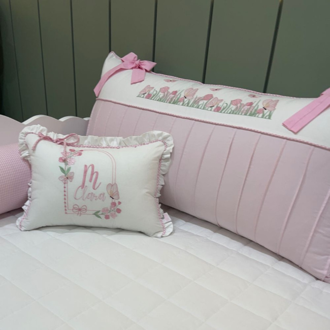 Enxoval de Cama Babá 07 peças Borboletas 200 Fios 4511