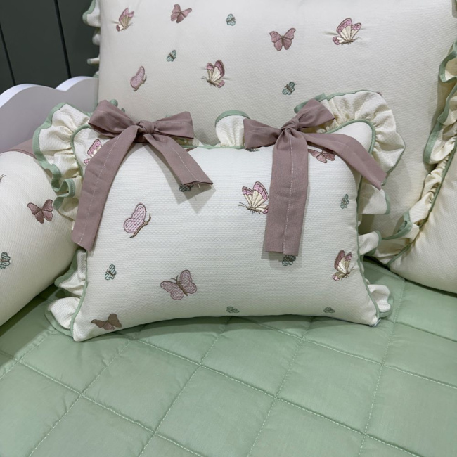 Enxoval de Cama Babá 08 Peças Borboleta Baby 140 Fios Terracota