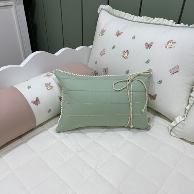 Enxoval de Cama Babá 08 Peças Borboletas Terracota Primavera