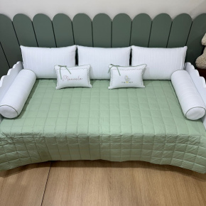 Enxoval de Cama Babá 08 Peças com nome Manuela 200 Fios 9049