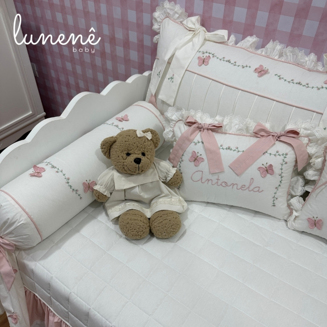 Enxoval de Cama Babá 08 Peças Jardim das Borboletas 4684