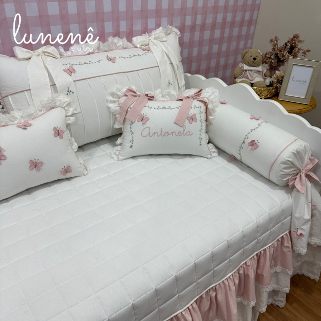 Enxoval de Cama Babá 08 Peças Jardim das Borboletas 4684