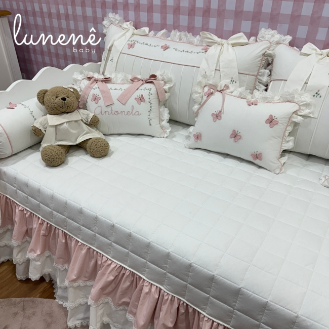 Enxoval de Cama Babá 08 Peças Jardim das Borboletas 4684