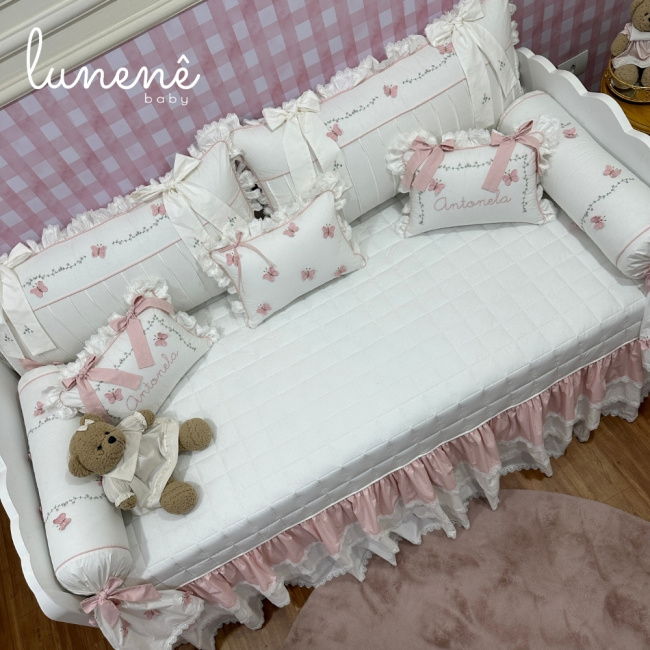 Enxoval de Cama Babá 08 Peças Jardim das Borboletas 4684