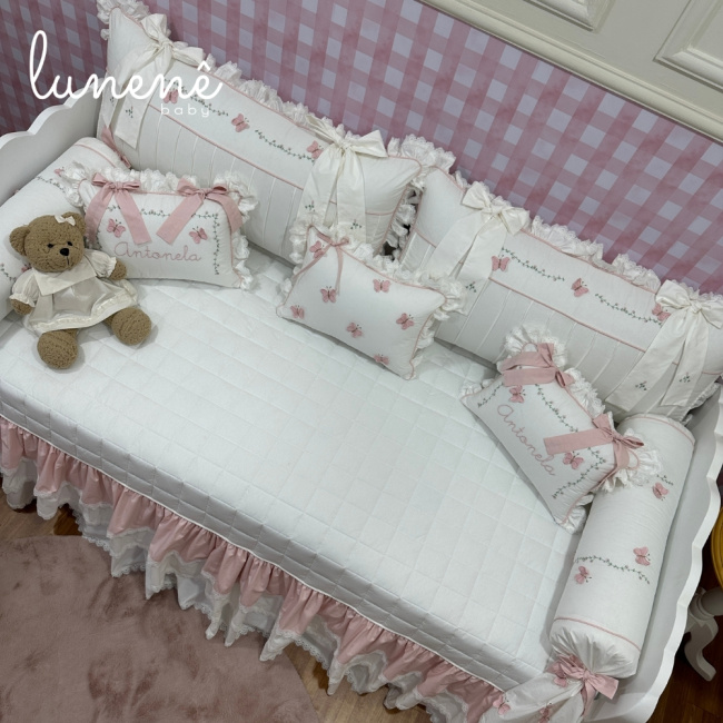 Enxoval de Cama Babá 08 Peças Jardim das Borboletas 4684