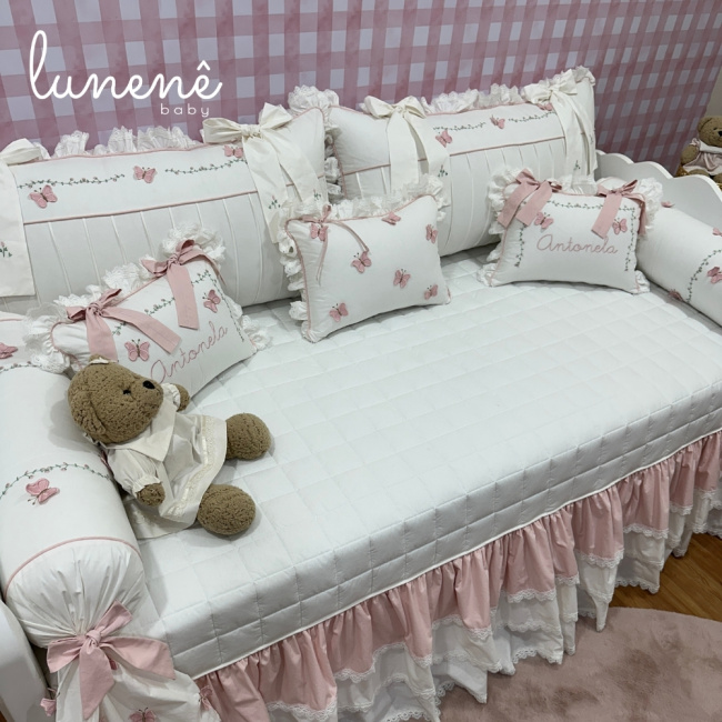 Enxoval de Cama Babá 08 Peças Jardim das Borboletas 4684
