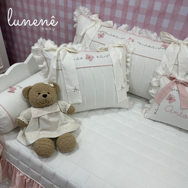 Enxoval de Cama Babá 08 Peças Jardim das Borboletas Antonela 4684